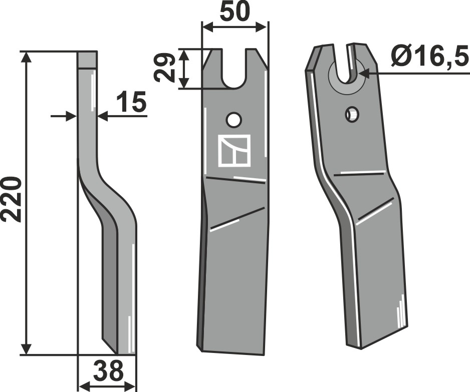 Rotorzinken, linke Ausführung geeignet für: Kuhn nóż glebogryzarki i ząb obrotowy