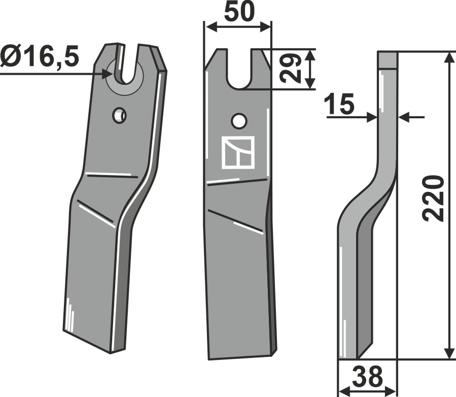 Rotorzinken, rechte Ausführung geeignet für: Maschio / Gaspardo nóż glebogryzarki i ząb obrotowy