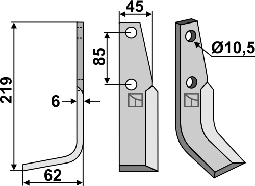 Fräsmesser, linke Ausführung geeignet für: M.A.B. Bocchini blade