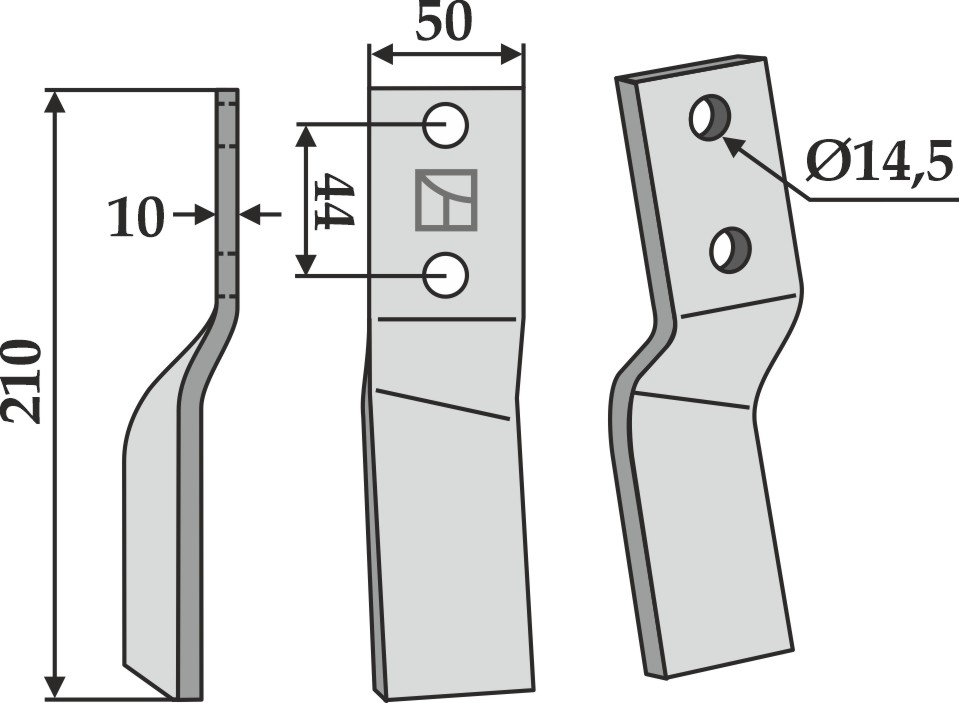 Rotorzinken, linke Ausführung geeignet für: Celli cuchilla y cuchilla de rotavator