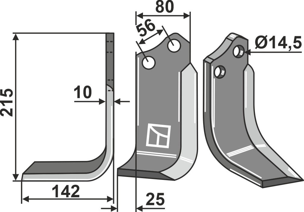 Fräsmesser, linke Ausführung geeignet für: Maschio / Gaspardo blade and rotary tine