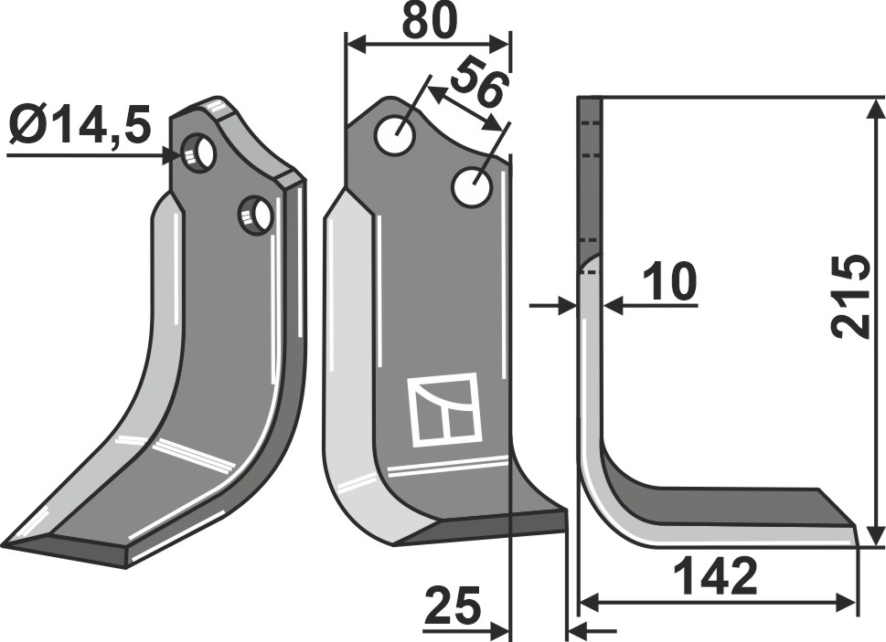 Fräsmesser, rechte Ausführung geeignet für: Maschio / Gaspardo cuchilla y cuchilla de rotavator