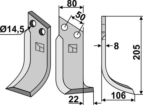 Fräsmesser, rechte Ausführung geeignet für: Meritano blade 