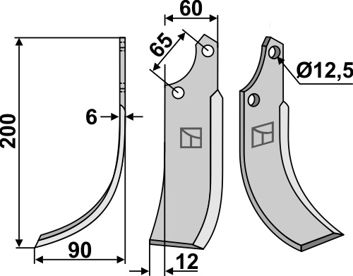 Fräsmesser, linke Ausführung geeignet für: Ortolan blade 