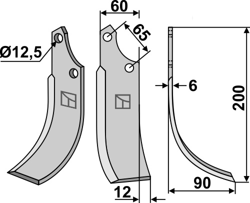 Fräsmesser, rechte Ausführung geeignet für: Ortolan fræserkniv