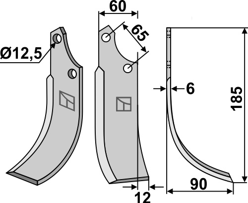 Fräsmesser, rechte Ausführung geeignet für: Ortolan fræserkniv