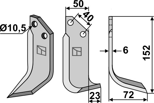 Fräsmesser, rechte Ausführung geeignet für: Pasquali blade