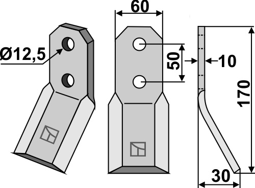 Rotorzinken geeignet für: Pegoraro cuchilla y cuchilla de rotavator