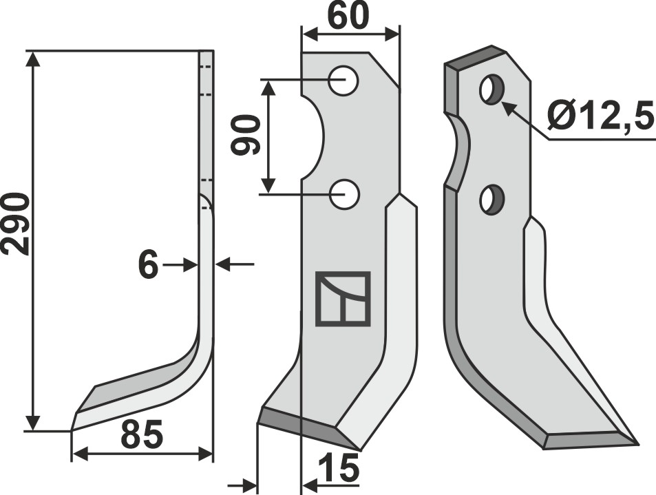 Fräsmesser, linke Ausführung geeignet für: Pegoraro freesmes en rotortanden