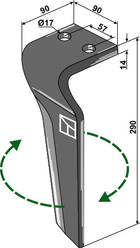 Kreiseleggenzinken, rechte Ausführung geeignet für: Becker faca para grade de bicos rotativa