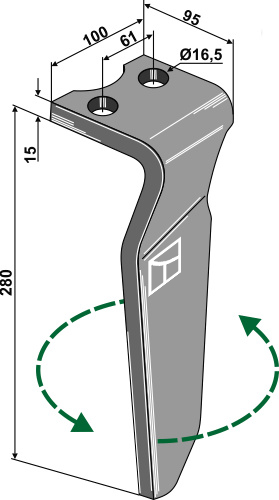 Kreiseleggenzinken, linke Ausführung geeignet für: Rau rotoregtanden