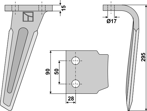 Kreiseleggenzinken, rechte Ausführung geeignet für: Sicma cuţit pentru grape rotativă