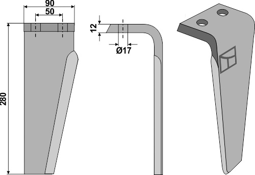 Kreiseleggenzinken, rechte Ausführung geeignet für: Muratori diente de grada rotativa