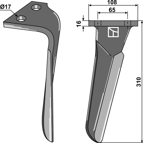 Kreiseleggenzinken, rechte Ausführung geeignet für: Frandent Зуб ротационной бороны