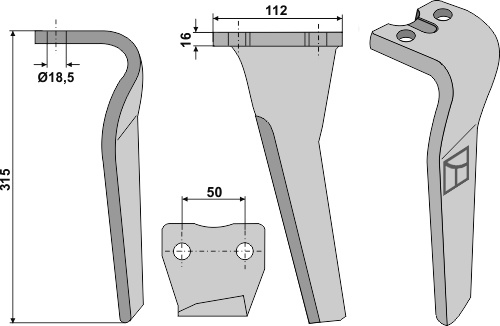 Kreiseleggenzinken, linke Ausführung geeignet für: Sicma Зуб ротационной бороны