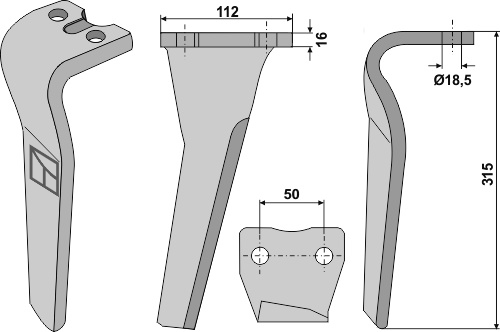 Kreiseleggenzinken, rechte Ausführung geeignet für: Sicma faca para grade de bicos rotativa