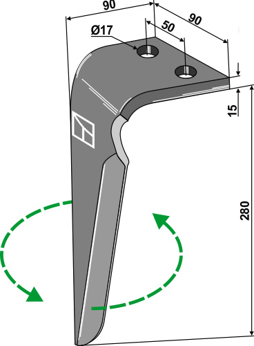 Kreiseleggenzinken, linke Ausführung geeignet für: Sicma diente de grada rotativa 
