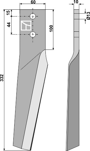 Kreiseleggenzinken, linke Ausführung geeignet für: Dondi diente de grada rotativa 