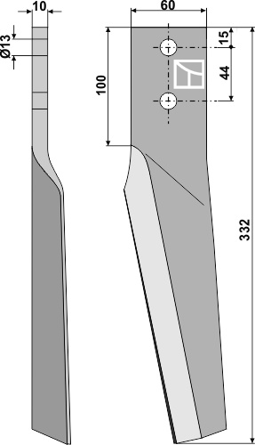 Kreiseleggenzinken, rechte Ausführung geeignet für: Dondi diente de grada rotativa 
