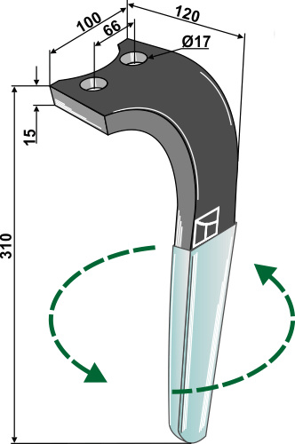Kreiseleggenzinken (DURAFACE) - linke Ausführung geeignet für: Rabe cuţit pentru grape rotativă