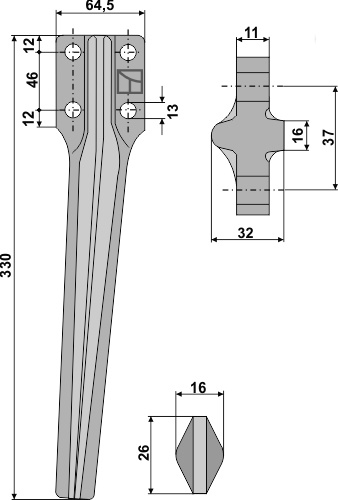 Kreiseleggenzinken, rechte Ausführung geeignet für: Cam diente de grada rotativa