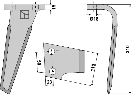 Kreiseleggenzinken, rechte Ausführung geeignet für: Maletti diente de grada rotativa 