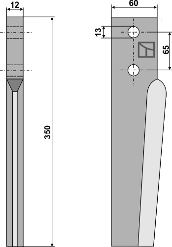 Kreiseleggenzinken, rechte Ausführung geeignet für: Breviglieri faca para grade de bicos rotativa
