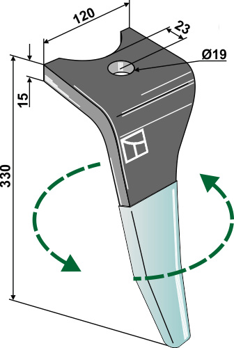 Kreiseleggenzinken (DURAFACE) - linke Ausführung geeignet für: Amazone dent pour herse rotative
