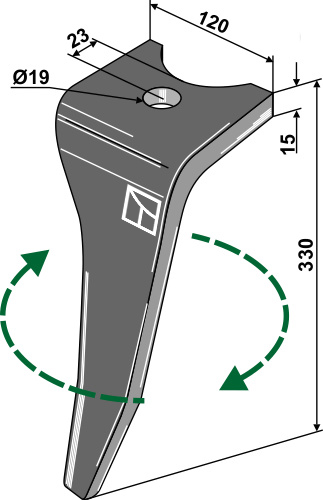 Kreiseleggenzinken, rechte Ausführung geeignet für: Amazone  faca para grade de bicos rotativa