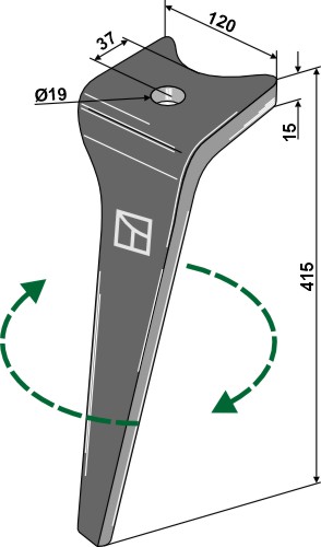 Kreiseleggenzinken, rechte Ausführung geeignet für: Amazone  faca para grade de bicos rotativa