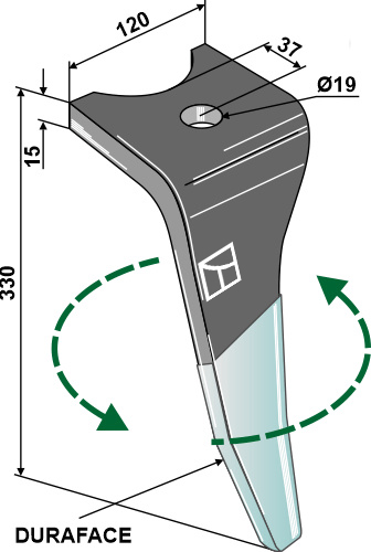 Kreiseleggenzinken (DURAFACE) - linke Ausführung geeignet für: Amazone dent pour herse rotative