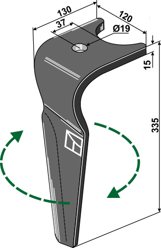 Kreiseleggenzinken, rechte Ausführung geeignet für: Amazone dent pour herse rotative