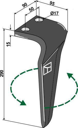 Kreiseleggenzinken, linke Ausführung geeignet für: Eros rotoregtanden