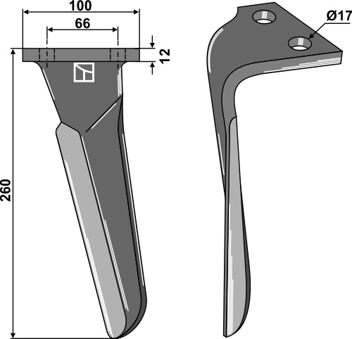 Kreiseleggenzinken, linke Ausführung geeignet für: Emy-Elenfer faca para grade de bicos rotativa 