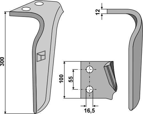 Kreiseleggenzinken, linke Ausführung geeignet für: Frandent cuțite pentru grape rotativă