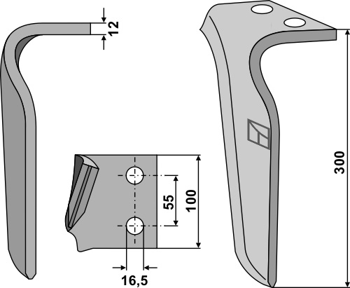 Kreiseleggenzinken, rechte Ausführung geeignet für: Frandent faca para grade de bicos rotativa