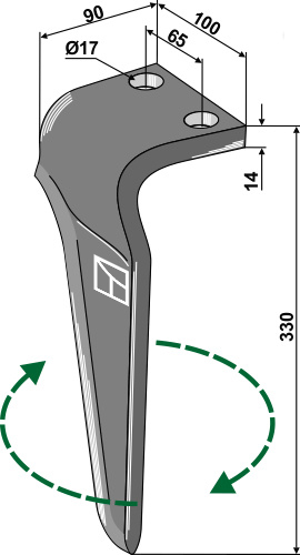 Kreiseleggenzinken, rechte Ausführung geeignet für: Frandent dent pour herse rotative