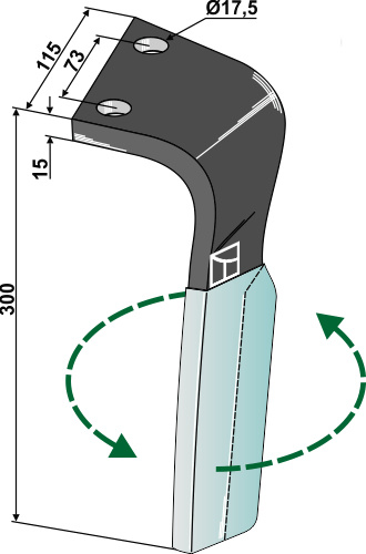Kreiseleggenzinken (DURAFACE) - linke Ausführung geeignet für: Lemken  faca para grade de bicos rotativa