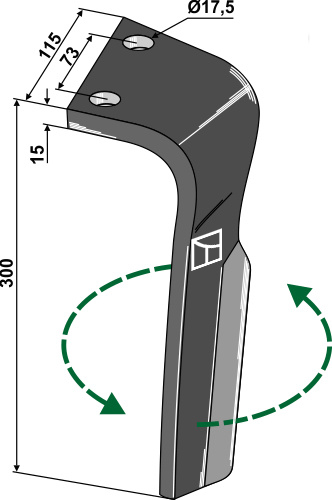 Kreiseleggenzinken, linke Ausführung geeignet für: Lemken  faca para grade de bicos rotativa