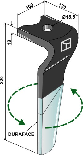 Kreiseleggenzinken (DURAFACE) - linke Ausführung geeignet für: Maletti cuţit pentru grape rotativă