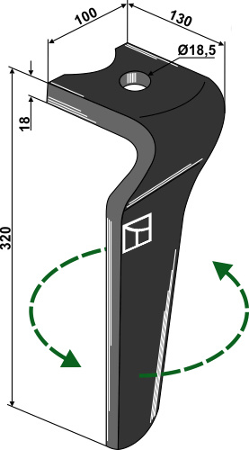 Kreiseleggenzinken, linke Ausführung geeignet für: Maletti diente de grada rotativa 