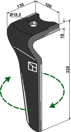 Kreiseleggenzinken, rechte Ausführung geeignet für: Kverneland Зуб ротационной бороны