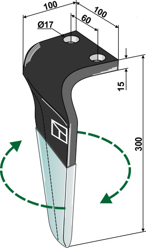 Kreiseleggenzinken (DURAFACE) - rechte Ausführung geeignet für: Maschio / Gaspardo faca para grade de bicos rotativa