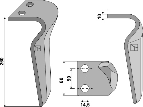 Kreiseleggenzinken, linke Ausführung geeignet für: Tortella diente de grada rotativa 