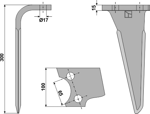 Kreiseleggenzinken, linke Ausführung geeignet für: Frandent faca para grade de bicos rotativa