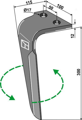Kreiseleggenzinken, linke Ausführung geeignet für: Rau Зуб ротационной бороны