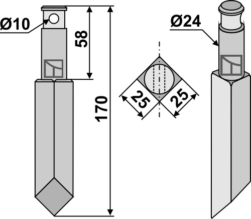 Rotorzinken geeignet für: Breviglieri cuchilla y cuchilla de rotavator