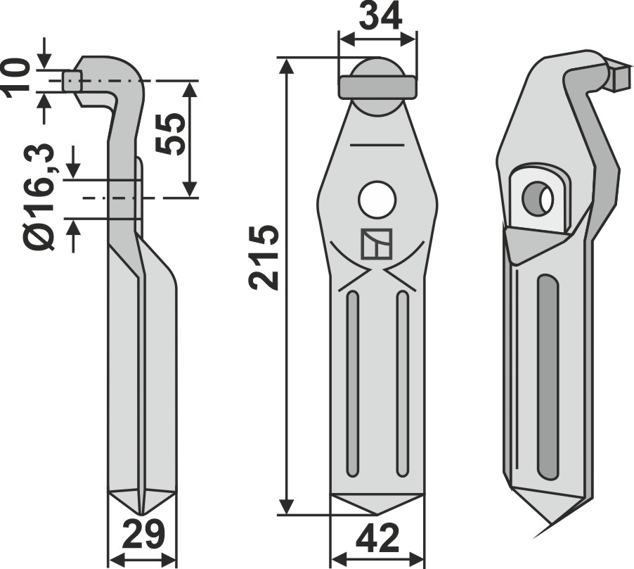 Rotorzinken geeignet für: Pegoraro cuchilla y cuchilla de rotavator