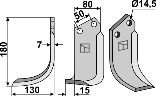 Fräsmesser, linke Ausführung geeignet für: Sicma (Miglianico) blade 