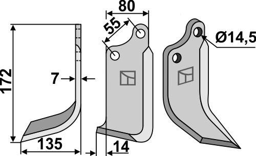 Fräsmesser, linke Ausführung geeignet für: Sicma (Miglianico) fræserkniv